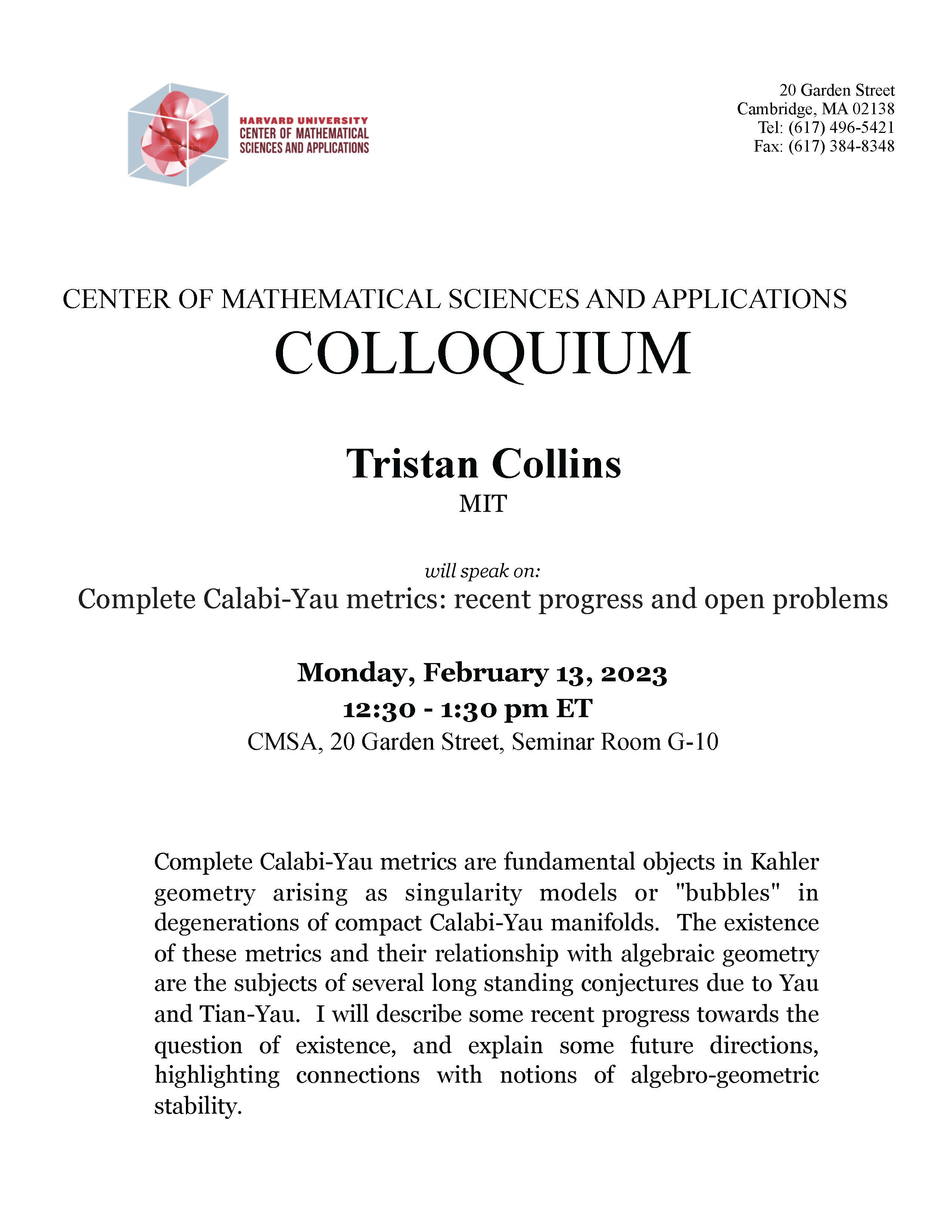 02CMSA Colloquium 02.13.2023