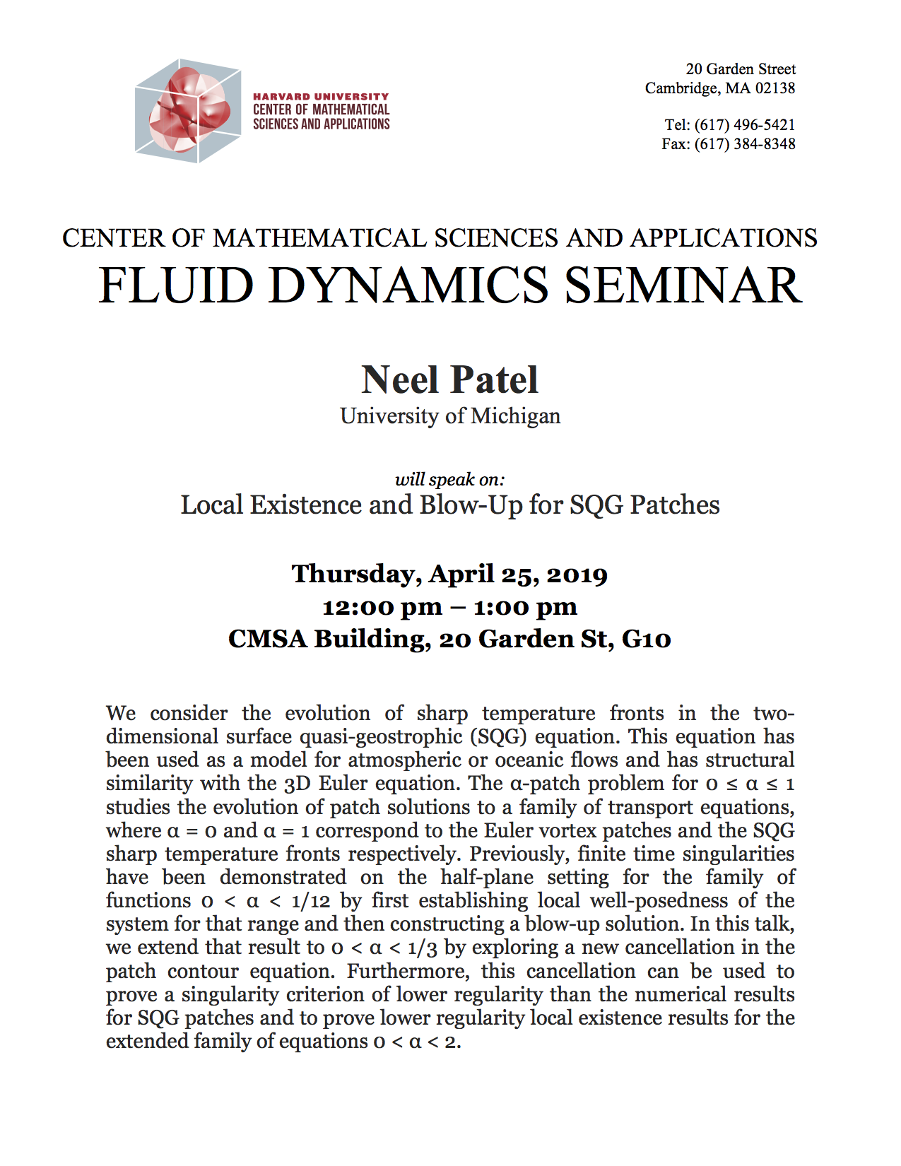Fluid Dynamics Seminar