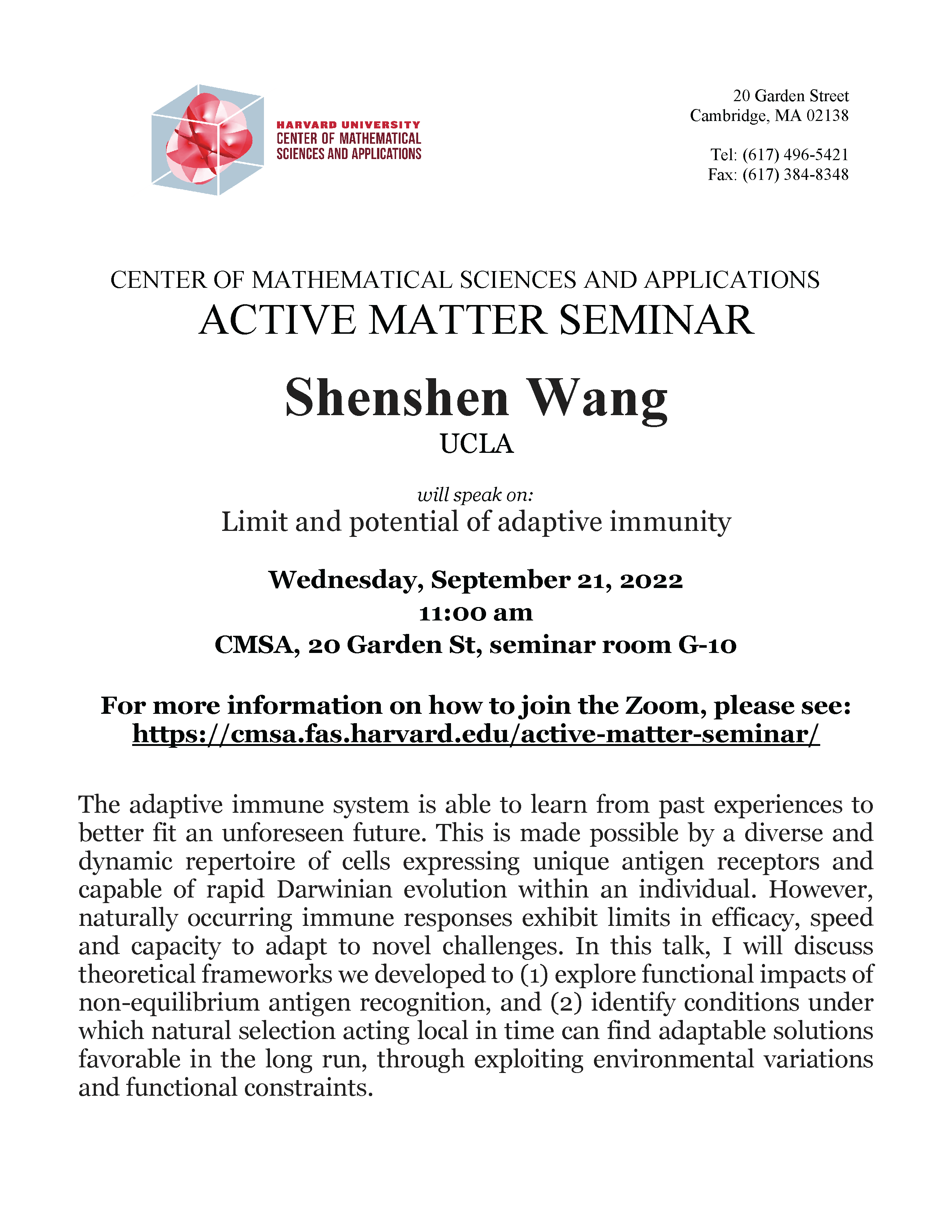 CMSA Active Matter