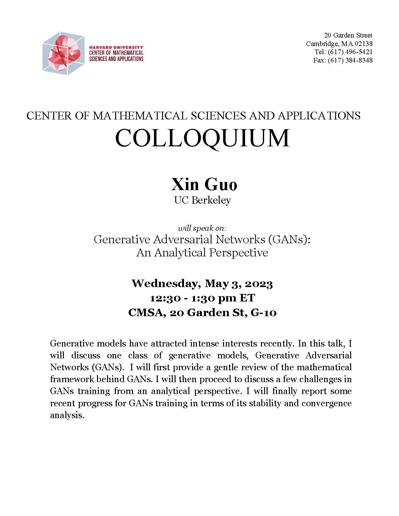 CMSA Colloquium 05.03.2023