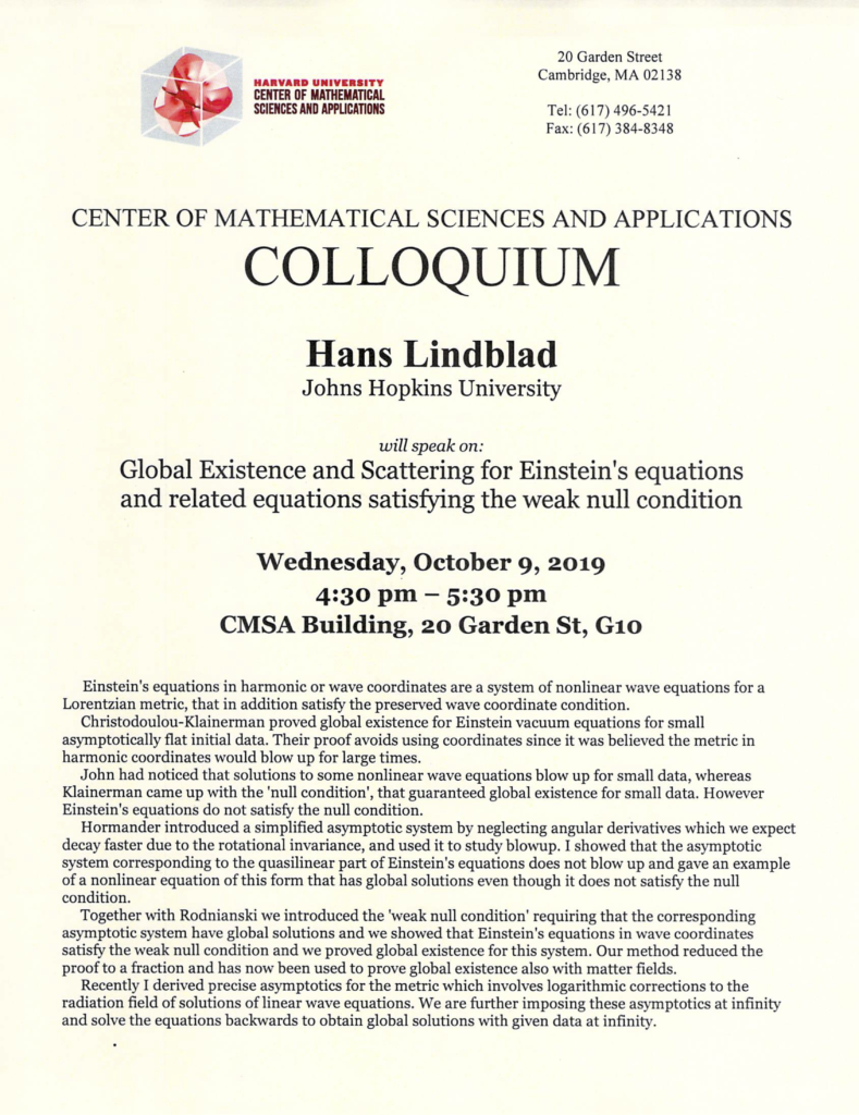 10/9/2019 Colloquium
