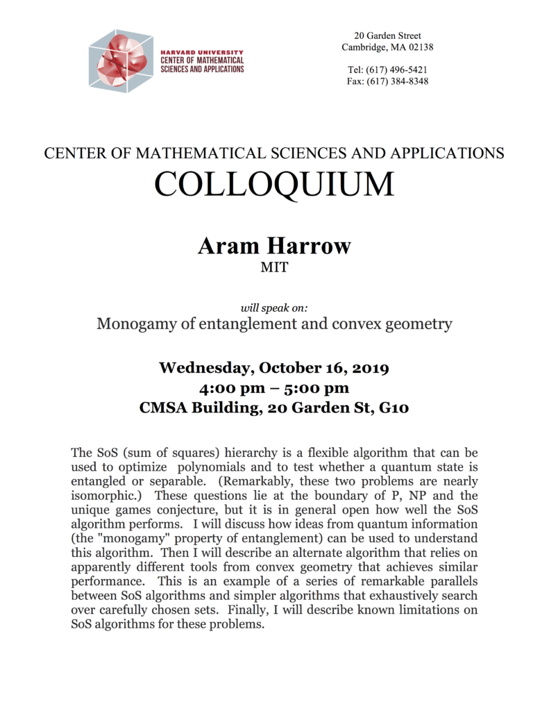 10/16/2019 Colloquium