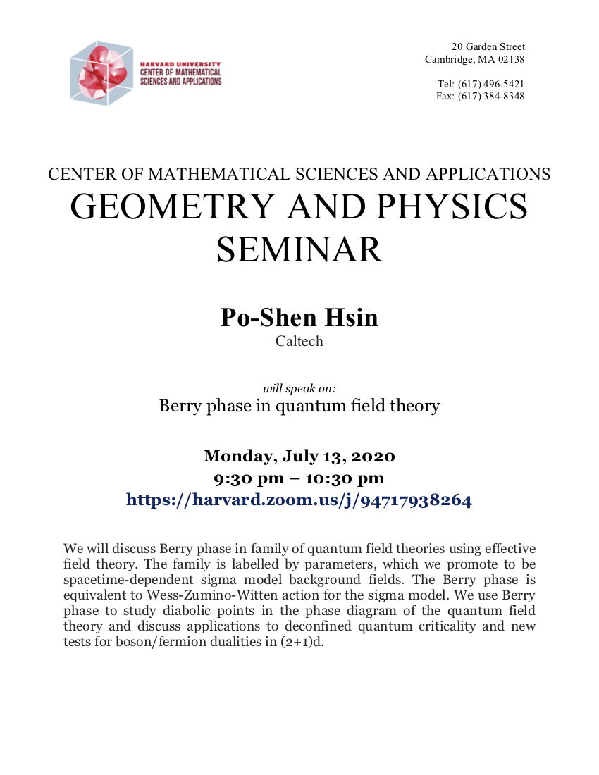 CMSA-Geometry-and-Physics-Seminar-07.13.20