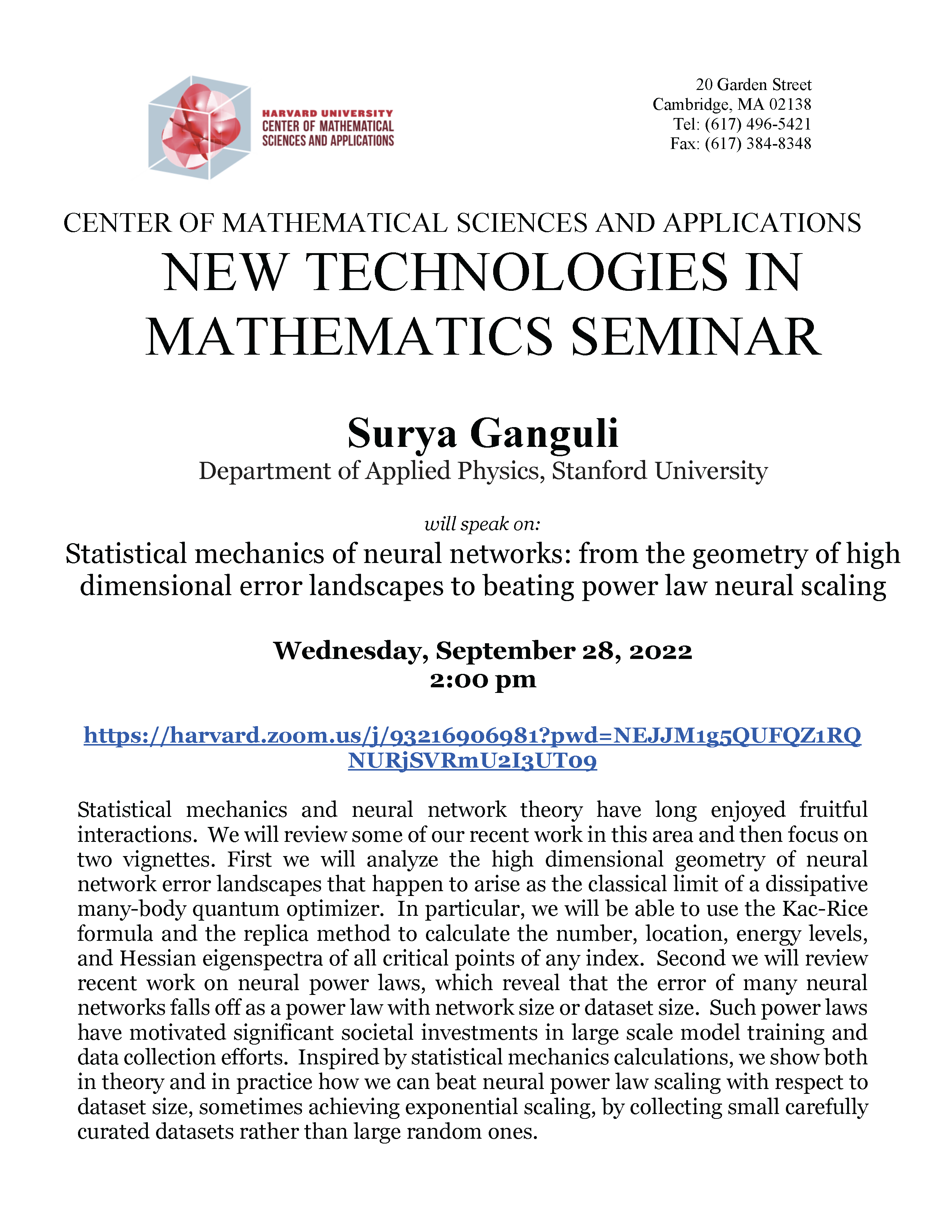 CMSA NTM Seminar 09.28.2022