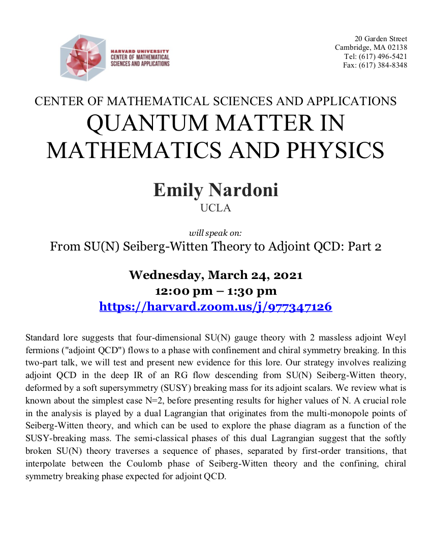 3/24/2021 Quantum Matter seminar