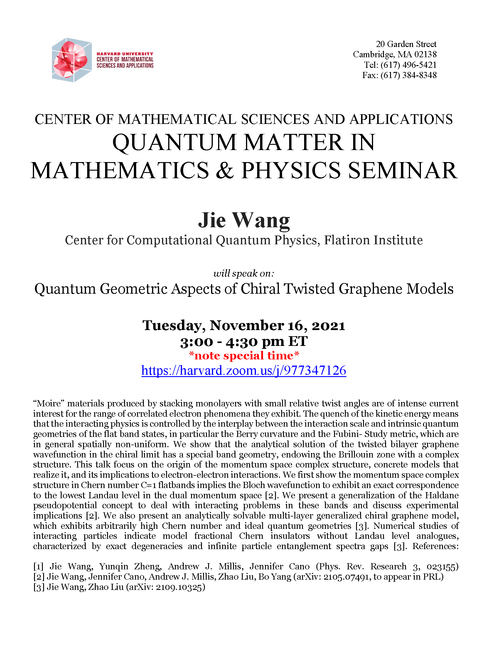 CMSA-Quantum-Matter-in-Mathematics-and-Physics-11.16.21