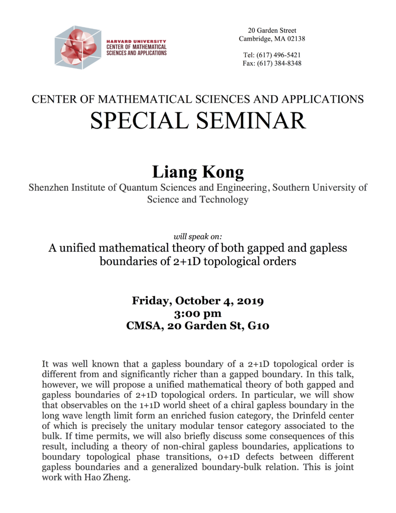 10/4/2019 Special Seminar