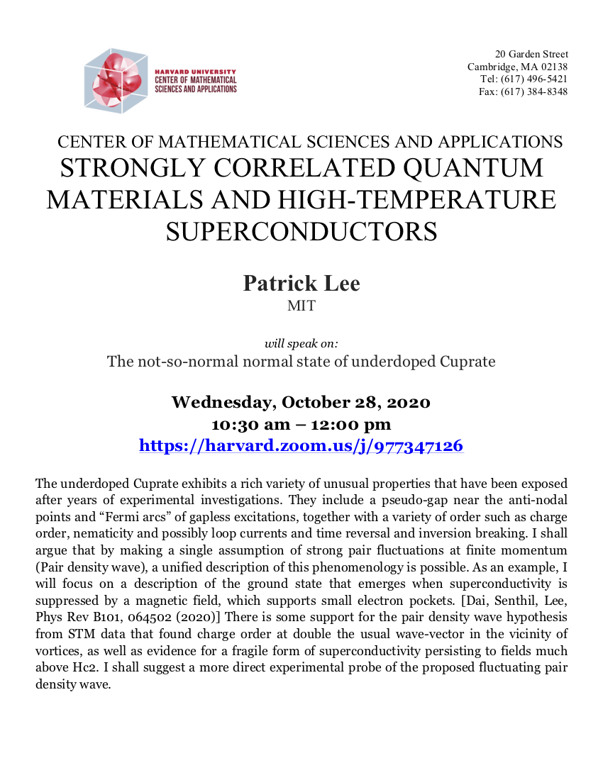 CMSA-Strongly-Correlated-Quantum-Materials-and-High-Temperature-Superconductors-10.28.20