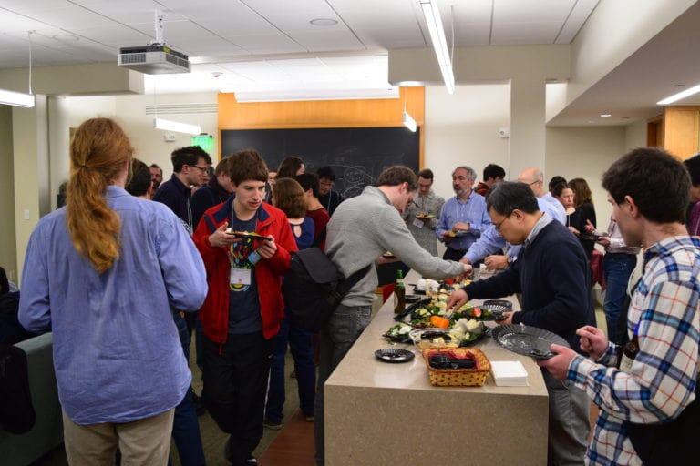 people having snacks at the Workshop on Probabilistic and Extremal Combinatorics