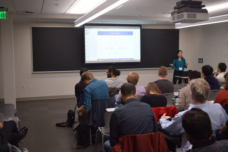 Presenter Delivering her Presentation in front of audience in the Spacetime Masterclass Workshop