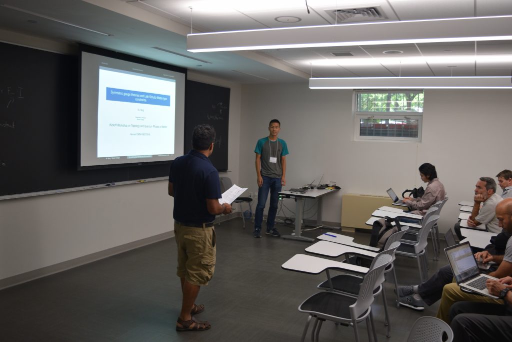 Photos of Kickoff Workshop on Topology and Quantum Phases of Matter