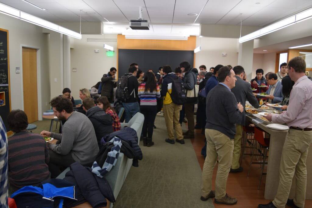 Participants getting refreshment on Workshop on Morphogenesis:Geometry and Physics