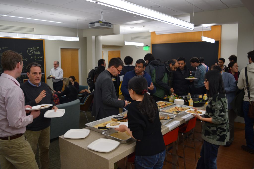 Participants getting refreshment:Workshop on Morphogenesis:Geometry and Physics