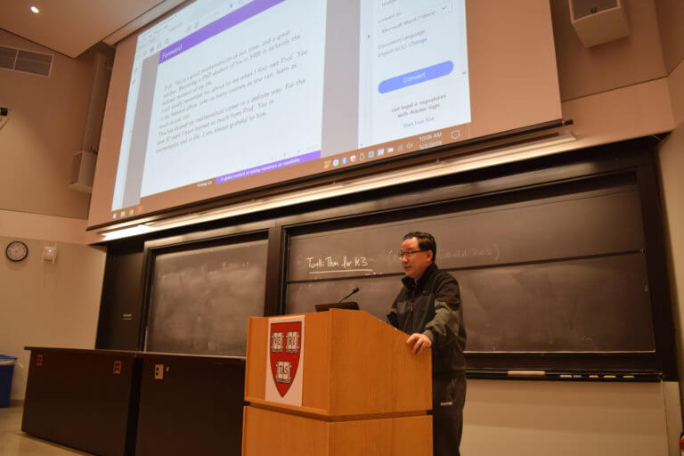 Photos from the Conference on Differential Geometry, Calabi-Yau theory and General Relativity: A conference in honor of the 70th Birthday of Shing-Tung Yau