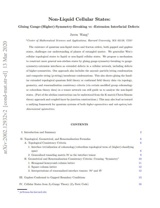 New and Published Work by Juven Wang