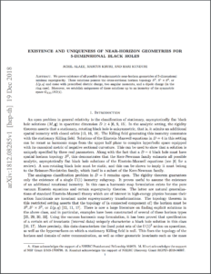 Existence and Uniqueness of Near-Horizon Geometries for 5-Dimensional Black Holes