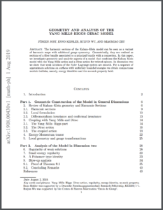 Geometry and analysis of the Yang-Mills-Higgs-Dirac model