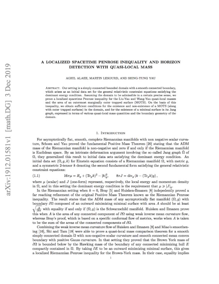 Two New Publications by Aghil Alaee