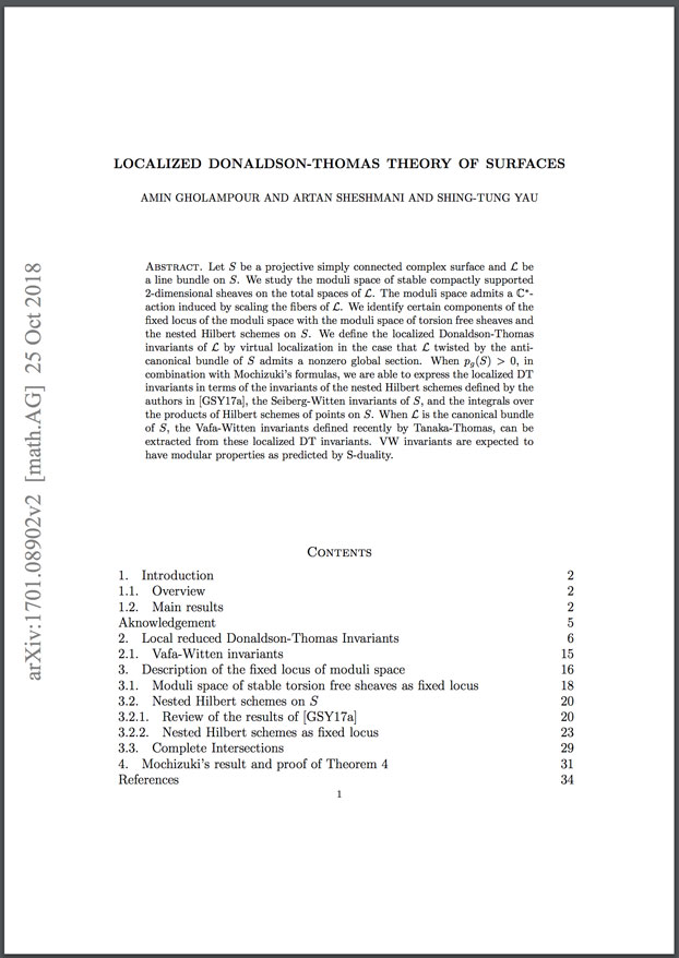 Two New Publications by Artan Sheshmani